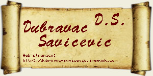 Dubravac Savićević vizit kartica